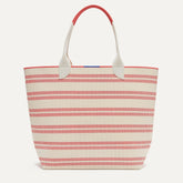 PLP |The Lightweight Tote in Coral Stripe shown from the front.
