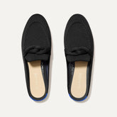 The Loafer Mule in Black shown from the top.