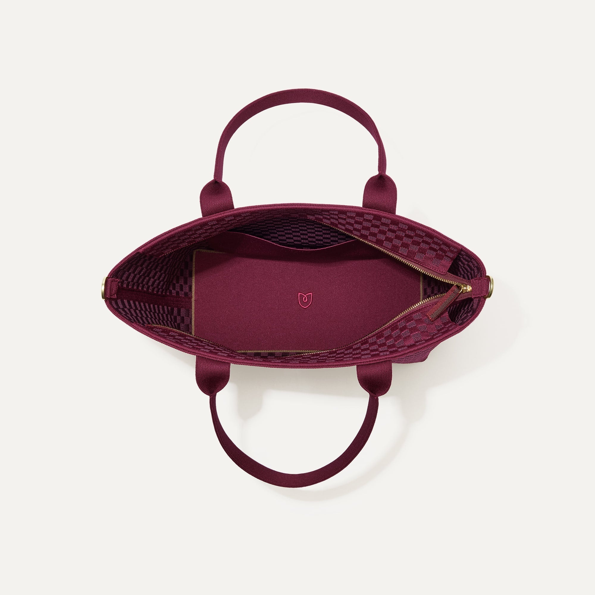 The Lightweight Zip Tote - Cabernet Check