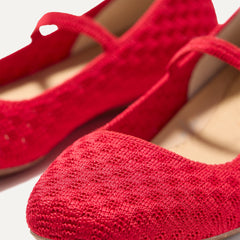 The Max Square Mary Jane - Red Crisp Basketweave