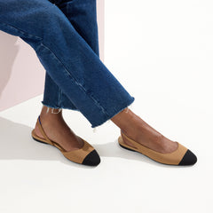 The Almond Slingback - Tawny Captoe
