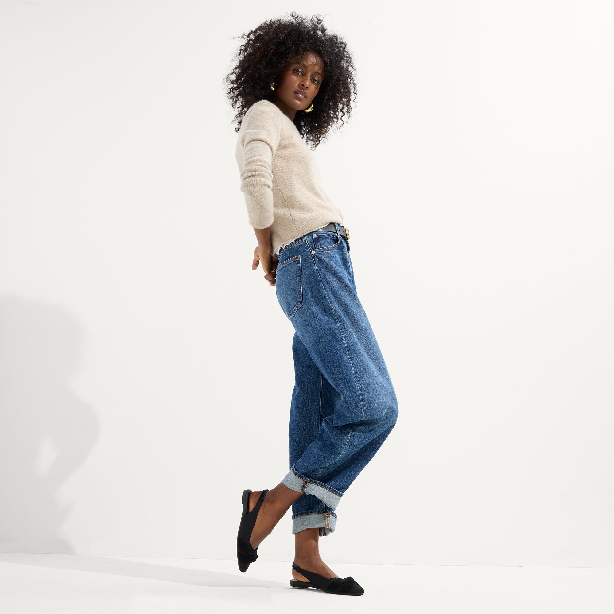 The Twist Point Slingback - Black