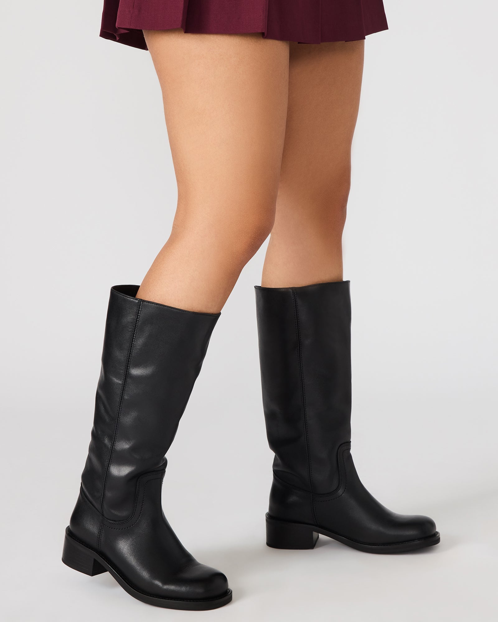 RIGGS BLACK COW PRINT WIDE CALF