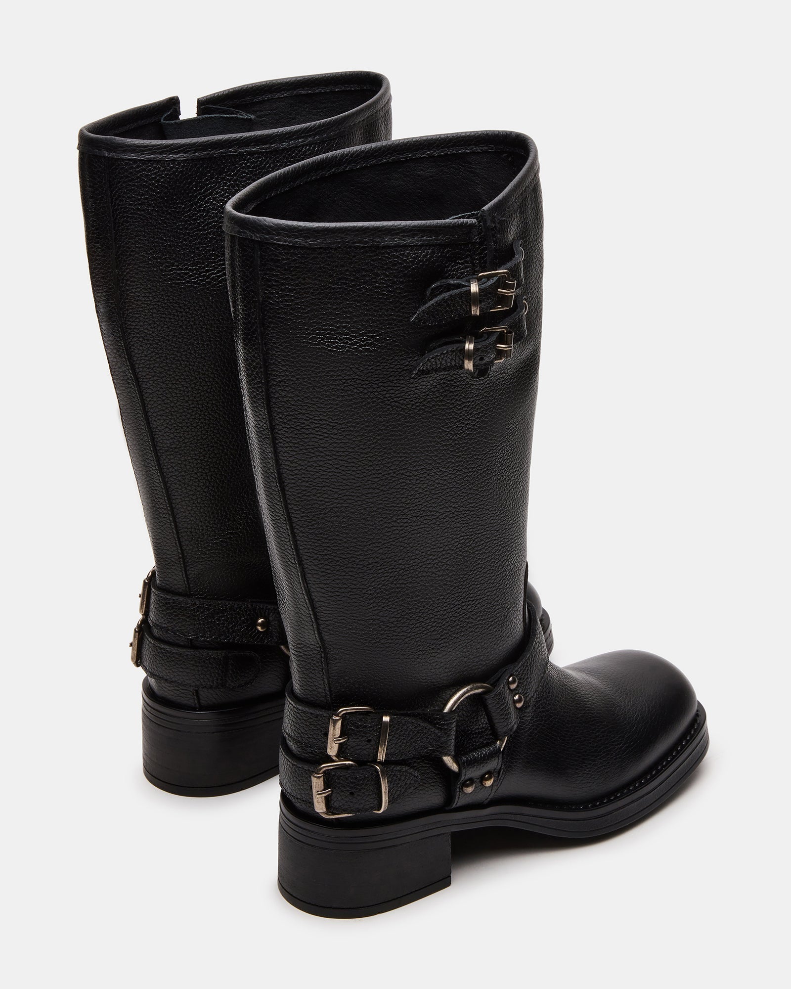 ASTOR BLACK LEATHER WIDE CALF