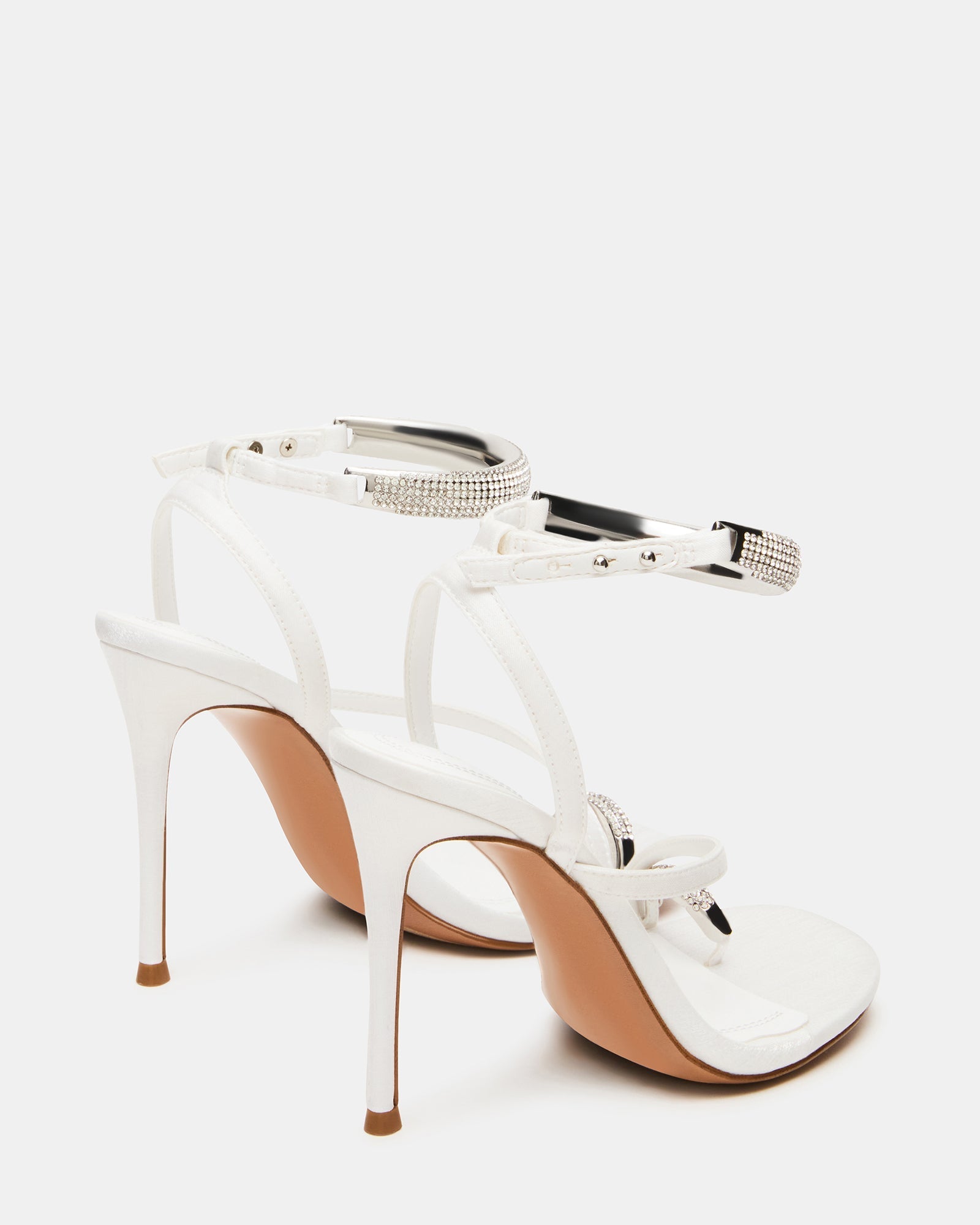 TIA RHINESTONES WHITE SATIN